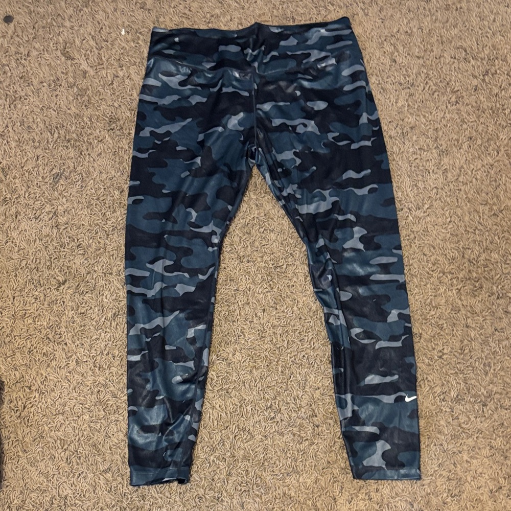 Nike Kids Blue Camouflage Leggings